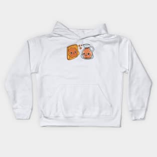 All i need is waffles and syrop, Kawaii waffles and syrop. Kids Hoodie